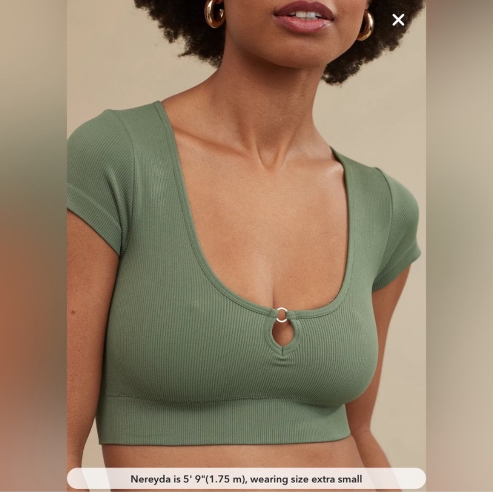 Aerie Superchill Seamless Ring Cap Sleeve Bra Top